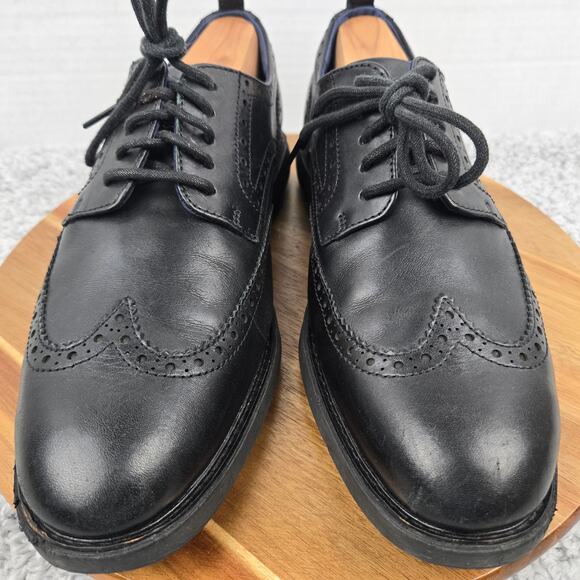 Cole Haan Mens 10M Grand Evolution Black Leather Wingtip Brogue Casual Oxford - Picture 6 of 12